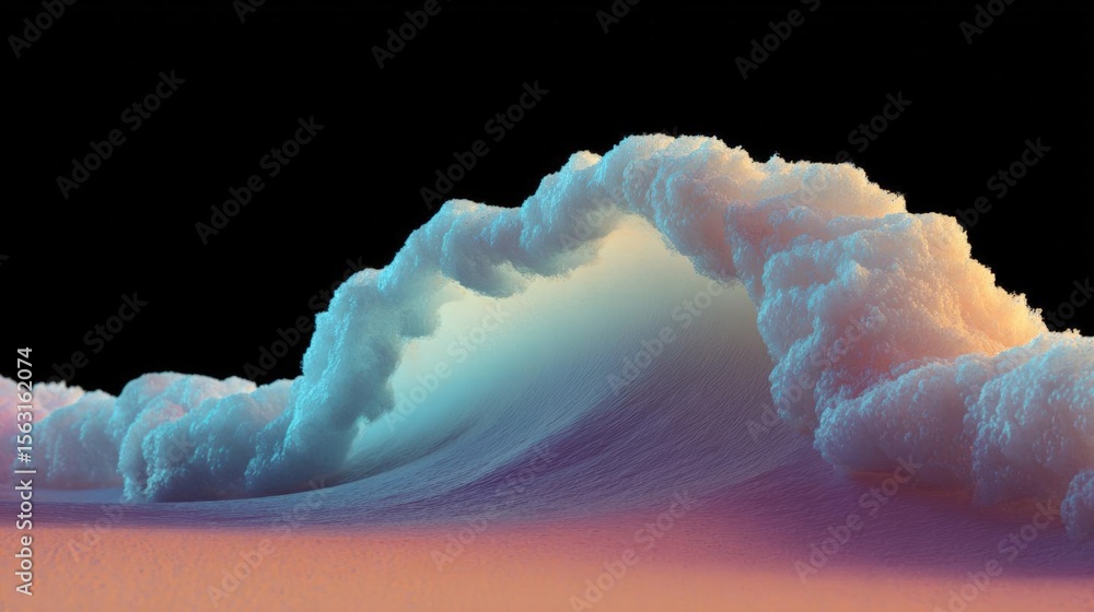Poster abstract digital art piece that appears to be a wave or a wave. the wave is in the center of the ima