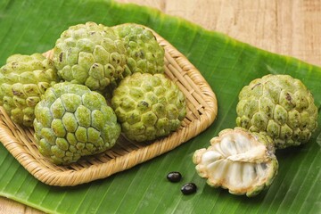 Srikaya fruit or cherimoya or annona squamosa or sugar apple is a type of tropical fruit that is thought to originate from the Andes mountains in South America.
