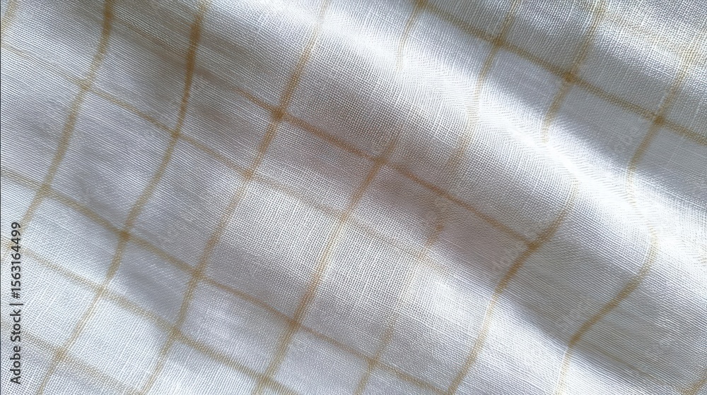 Poster close-up of a fabric with a grid pattern. the fabric appears to be made of a light-colored fabric wi