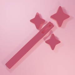 Pink Photo camera icon isolated on pink background. Foto camera. Digital photography. Minimalism concept. 3D render illustration