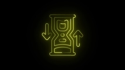 Glowing Sorting and Timeline Animation on Black Background