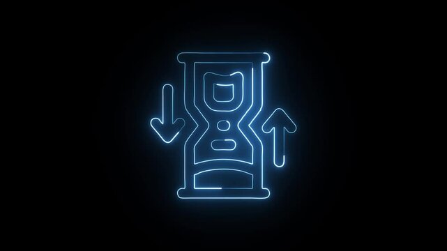 Glowing Sorting and Timeline Animation on Black Background - Powered by Adobe