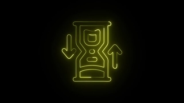 Glowing Sorting and Timeline Animation on Black Background - Powered by Adobe