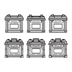 Car battery icon simple line art style illustration