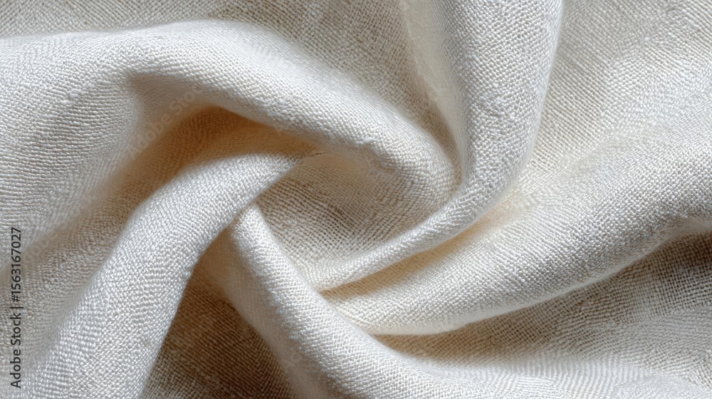 Poster close-up of a fabric with a soft, textured surface. the fabric appears to be a light beige color and