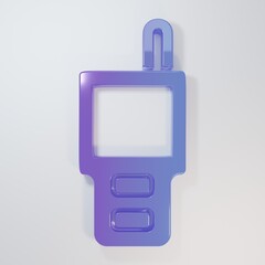 Purple-blue Walkie talkie icon isolated on grey background. Portable radio transmitter icon. Radio...