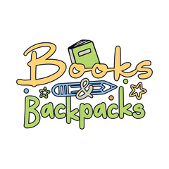 Books and backpacks back to school days