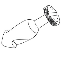 Cute cartoon hand drawn vector nut outline.