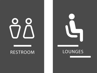 restroom and lounges sign for templates.