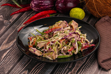 Salad with canned tuna and cabbage