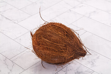 Tropical exotic brown haired coconut