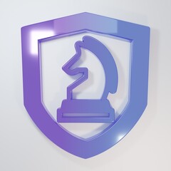 Purple-blue Chess icon isolated on grey background. Business strategy. Game, management, finance....