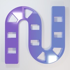Purple-blue Board game icon isolated on grey background. Minimalism concept. 3D render illustration
