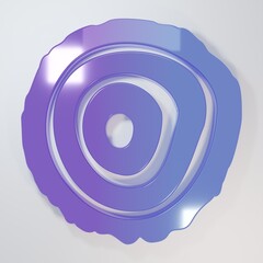 Purple-blue Tree rings icon isolated on grey background. Wooden cross section. Minimalism concept....