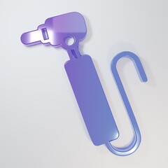 Purple-blue Tooth drill icon isolated on grey background. Dental handpiece for drilling and...