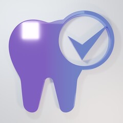 Purple-blue Tooth icon isolated on grey background. Tooth symbol for dentistry clinic or dentist...