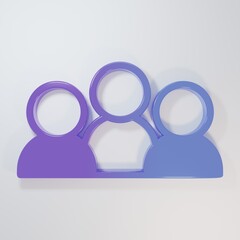 Purple-blue Meeting icon isolated on grey background. Business team meeting, discussion concept,...