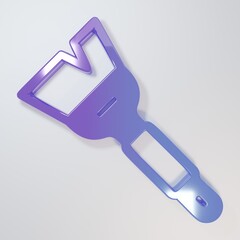 Purple-blue Beekeeping brush icon isolated on grey background. Tool of the beekeeper. Minimalism concept. 3D render illustration