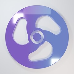 Purple-blue Outboard boat motor icon isolated on grey background. Boat engine. Minimalism concept....