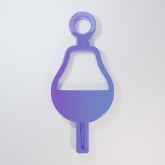 Purple-blue Fishing float icon isolated on grey background. Fishing tackle. Minimalism concept. 3D...