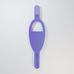 Purple-blue Fishing float icon isolated on grey background. Fishing tackle. Minimalism concept. 3D...
