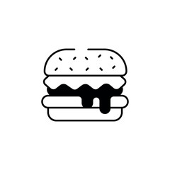 Burger icon design with white background stock illustration