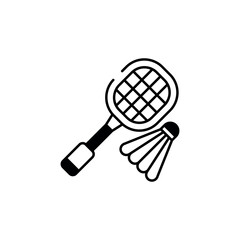Badminton icon design with white background stock illustration
