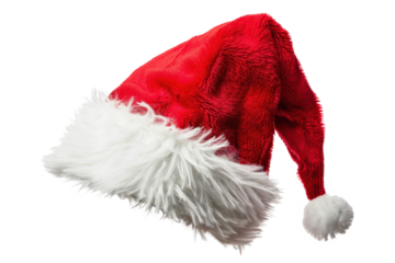 fluffy santa claus hat isolated on white or transparent png