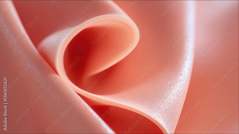 Poster close-up of a pink fabric with a curved shape. the fabric appears to be made of a soft, silky materi
