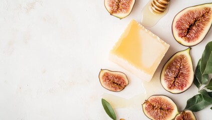 Honey fig soap on a light surface