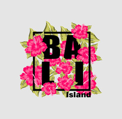Bali Island Use for tee print, sticker, poster, t shirt, Vector illustration