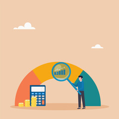 Benchmark performance growth key performance indicator. The result of measuring a key performance indicator. Vector illustration.	