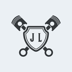 JL Initials Vektor Stok Otomotif Logo Design