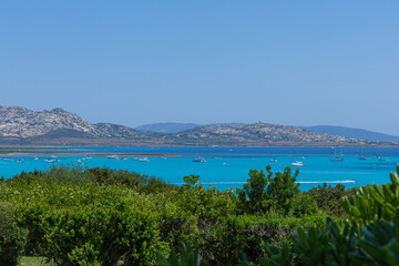 Panoramic View of the island of Sardinia, Italy. Sardinia is a small island in the Mediterranean Sea.
