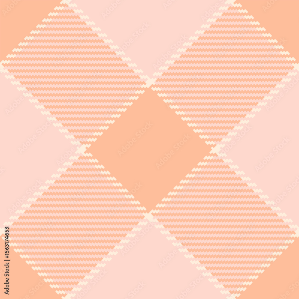 Poster tartan patterned textile design with soft peach hues. seamless repeating pattern. great for backgrou