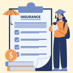 Illustration of an Education Insurance Character