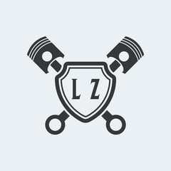 LZ Initials Vektor Stok Otomotif Logo Design