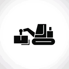 Obraz premium Construction equipment moving block icon