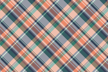 Craft background textile fabric, improvement vector plaid tartan. Nyc texture check pattern seamless in pastel and red colors.