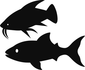 Fish silhouette, Fish silhouette set