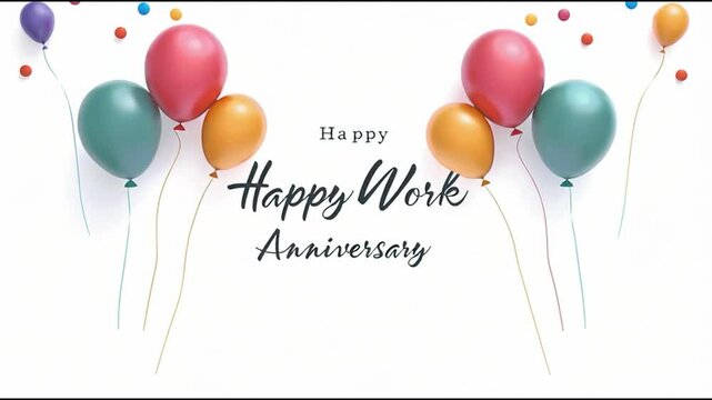 Happy Work Anniversary Balloons Celebration Background