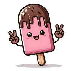 Cute Chocolate Dipped Popsicle Character