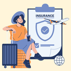 Illustration of an Travel Insurance Character