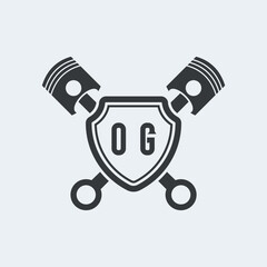 OG Initials Vektor Stok Otomotif Logo Design