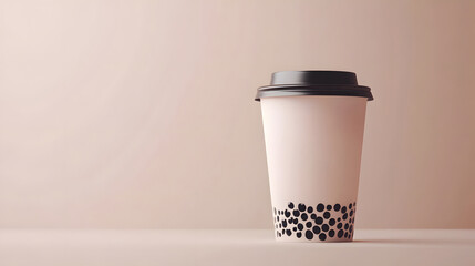 Customizable Bubble Tea Cup with Clean Studio Branding Mockup