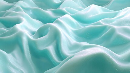 Obraz premium Abstract digital art piece that appears to be a close-up of a wave-like pattern. the wave is made up of multiple layers of light blue fabric, creating a smooth and fluid texture.