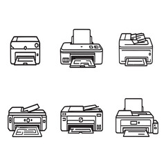 Clean vector outline of inkjet printer for graphic design