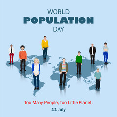 World Population Day 11 July I Business people team work Vector