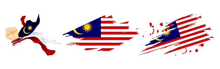 Vector illustration of Malaysia flag composition on transparent background