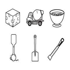 construction worker spreading wet cement on concrete surface